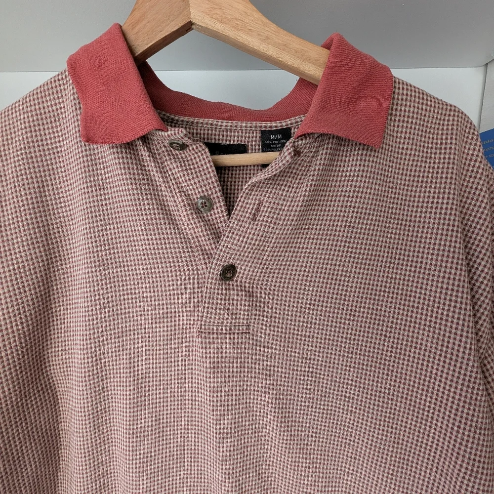 Van Heusen Men's Polo Shirt Short Sleeve Size Medium Preppy 90s Oversized - Picture 2 of 5
